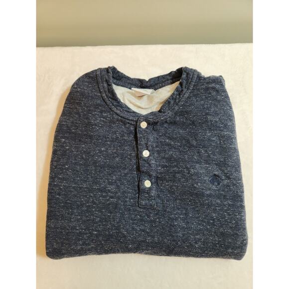 Brooks Brothers Henley Mens Large Blue Long Sleeve Gorpcore Cotton Base Layer - Picture 1 of 11